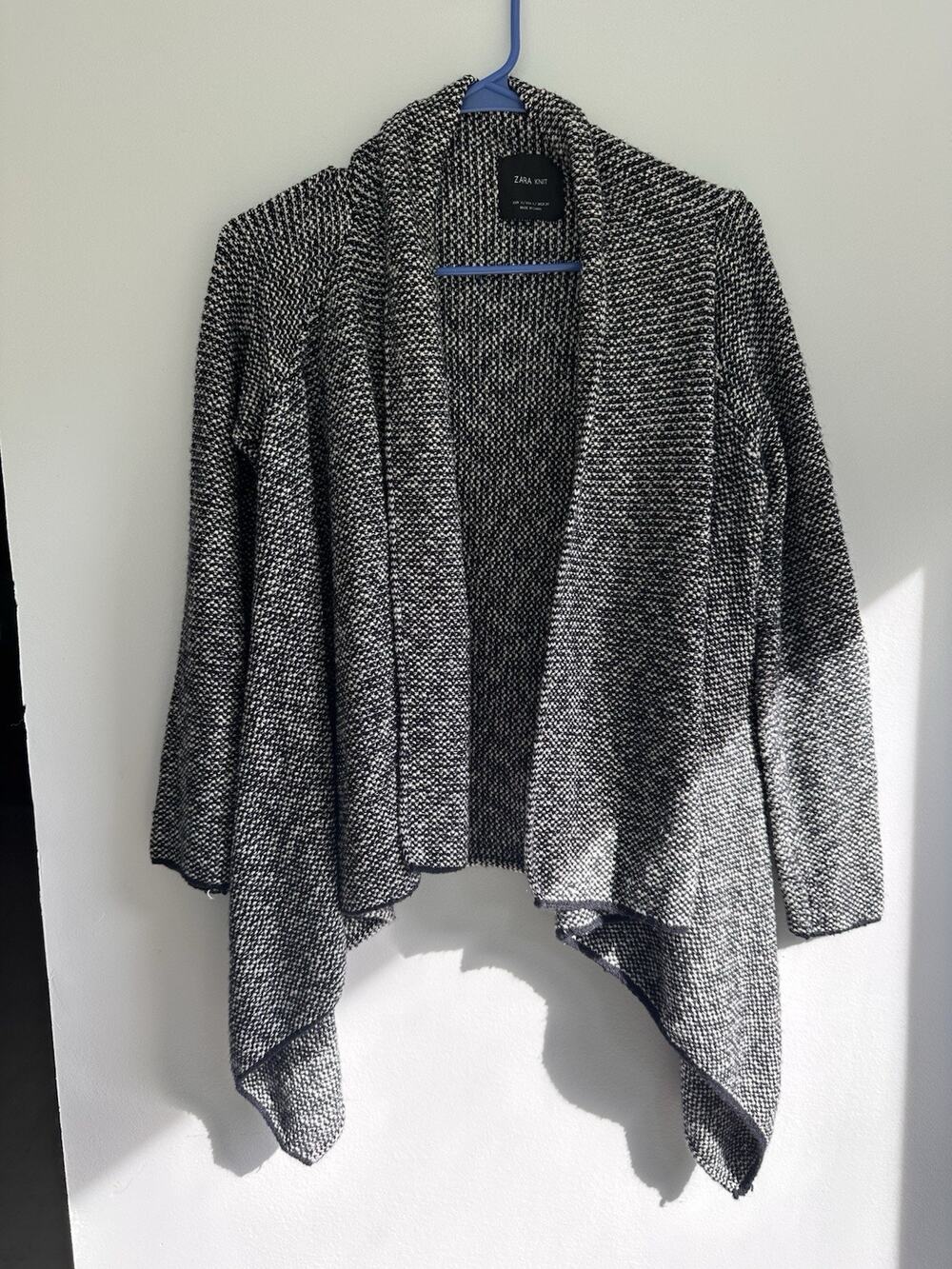 Zara Knits Open Cardigan Woman’s Small Waterfall Neckline Wool Blend
